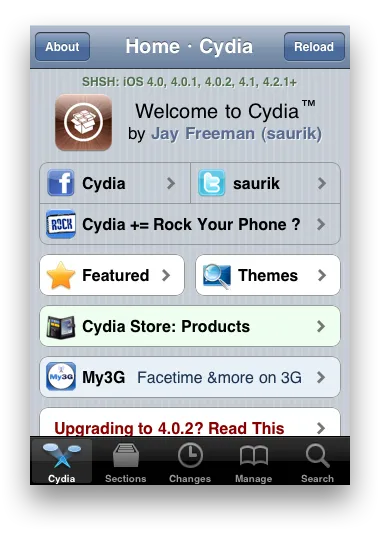 Hogyan adjunk új források cydia, hírek, vélemények alkalmazások és tárolók cydia