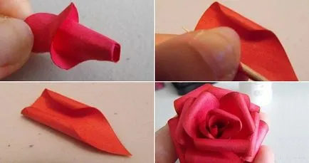 Cum sa faci un trandafir din hârtie de construcție obișnuită cu propriile sale mâini
