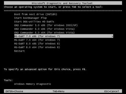 Hogyan hozzunk létre egy rendszerindító lemezt msdart - ERD Commander Windows 8 - Részletes polzoval pc