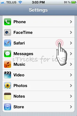 Как да изтрия историята на сафари браузър на Iphone и IPAD