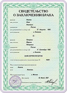 Care este modelul de certificat de căsătorie