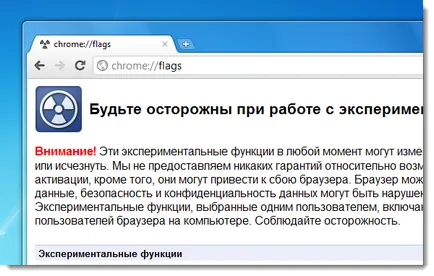 Cum de a activa funcții experimentale în Google Chrome