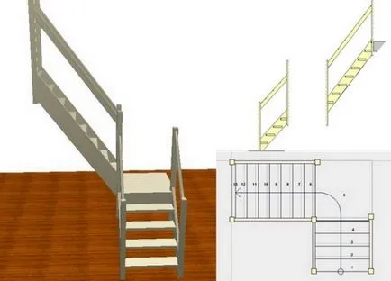 Ladder în formă de L, cu un calcul zonă și instalarea propriilor lor mâini