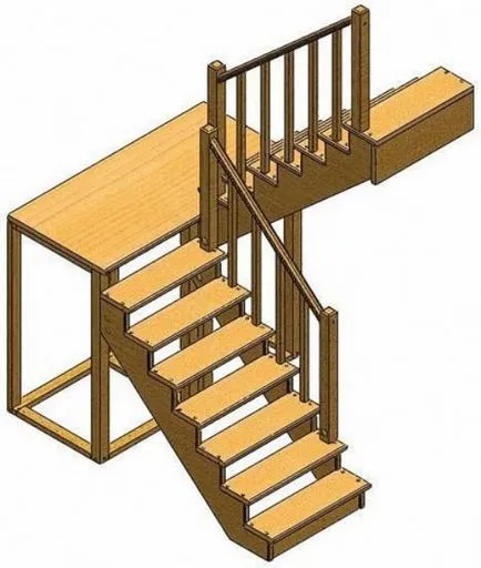 Ladder în formă de L, cu un calcul zonă și instalarea propriilor lor mâini