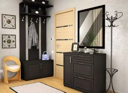 Egy kis előtér, modern stílusban - bútorok, szekrény