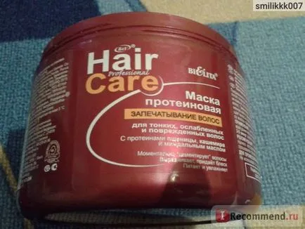 Haj maszk Belita-Vitex Hair Protein tömítés vékony, gyenge és