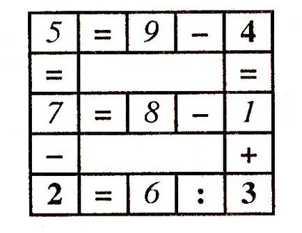 Matematikai feladványok és rejtvényeket választ osztály 1-4