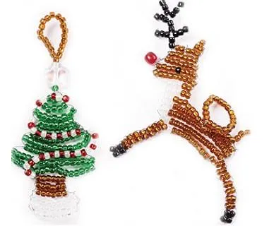Коледа дървета и елени мъниста мрежа схема