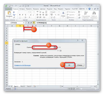 A számozás az sejtek Excel