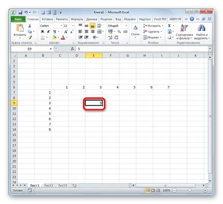 A számozás az sejtek Excel