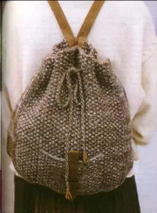 sac de tricot foarte simplu, cu ace de tricotat, instrucțiuni