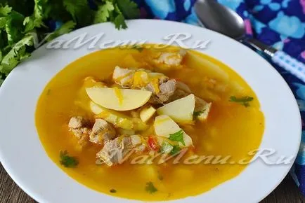 Супа с агнешко и картофи, стъпка по стъпка рецепта със снимки