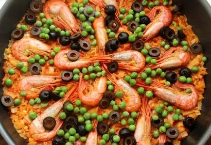 Paella garnélarák - lépésről lépésre recept fotók