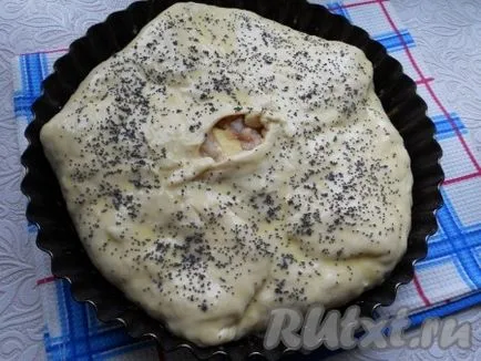 Torta joghurt a hús és a burgonya - recept fotókkal