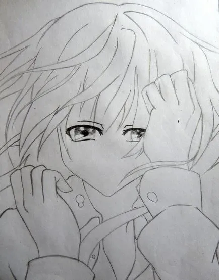 Плачът момиче рисунка с молив