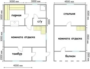 Проекти къщи за гости с опции за баня и параметри на конструкцията