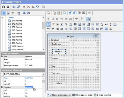 Resource Editor, mint a szerkesztés dialógusok exe fájlt, módosítsa a méretét és pozícióját elemek