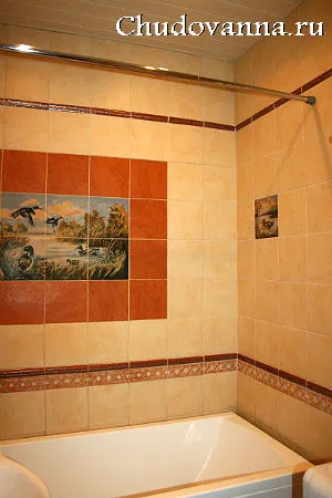Felújított fürdőszoba díszített kerámia Kerama Marazzi, csoda fürdő