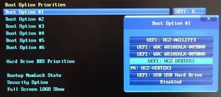 UEFI-módban - beállítás Windows 7