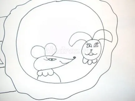 Desen pentru copii cu vârsta de 5-10 ani „casa-mănușă de box pentru animale“, în etape cu fotografii