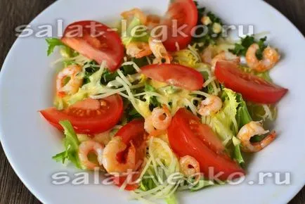 Salata - Caesar - cu creveți, reteta clasica simplu