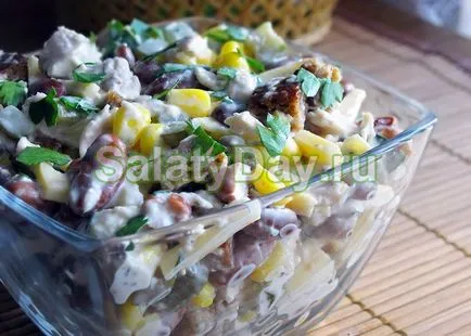 Salata cu carne afumată - trăiesc o reteta delicioasa cu fotografii și video