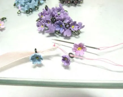 Gyűjtsük össze virág köteg gyöngyök és színű polimer agyag - Fair Masters - kézzel készített,