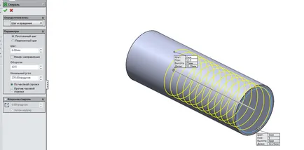 Készítsen spirál geometria SolidWorks CAD-Journal