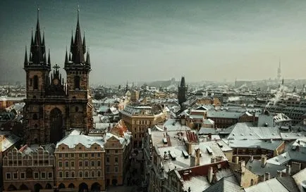 Old Town Square Тин църква, Старото кметство, Прага Астрономически часовник