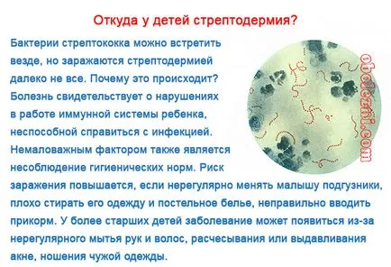 Streptoderma gyerekek - egy fotót egy részletes leírást a tünetek