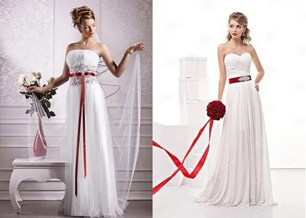 Esküvői ruhák, piros szalaggal fotó