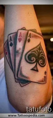 Tetoválás 4 ász értéke a jelentése, története, fotók, vázlatok