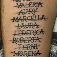 Tatuaje cu numele copiilor și familiei
