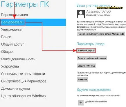 Премахване на парола за Windows 8 вход