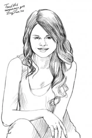 Festés órák - hogyan kell felhívni Selena Gomez ceruza szakaszaiban