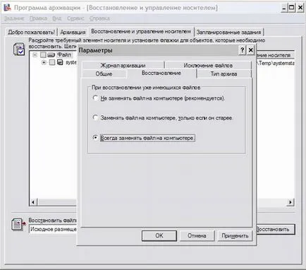 Rendszer-visszaállítás - A Windows 2003 -ha (Windows 2003 Server) - Windows 2003 szerver