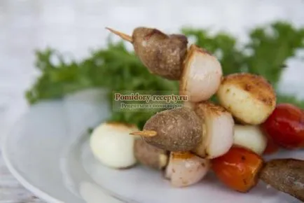 Snack paradicsommal és csirke szívek recept lépésről lépésre fotók