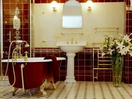 Angol stílus a belső a fürdőszoba - Kép ötletek