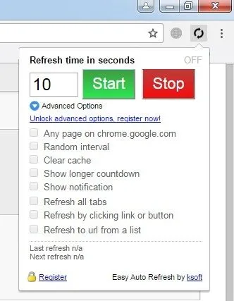 Automatikus frissítés oldalak a Google Chrome