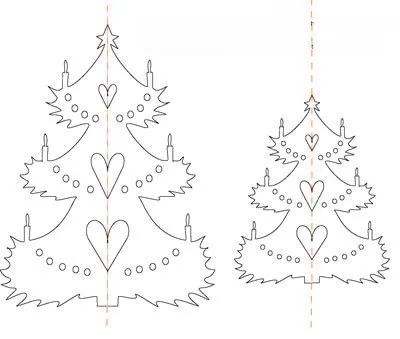 Áttört karácsonyfa papírból sablonok és maszkok