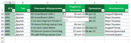 Excel 2013 speciális szűrőt az Excel