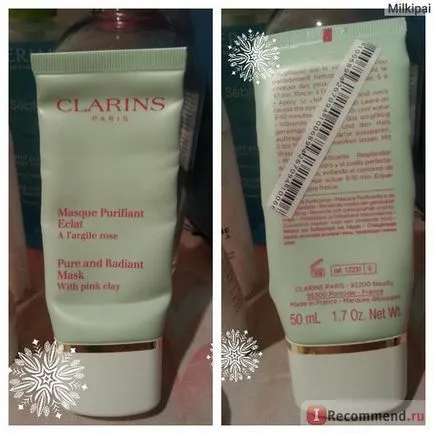 Маска за лице Clarins чиста и сияйна маска с розова глина - «прочистване маска на базата на розово