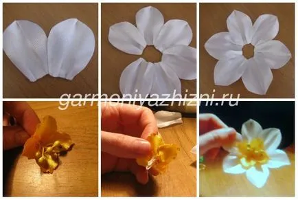 Нарциси kanzashi майсторски клас