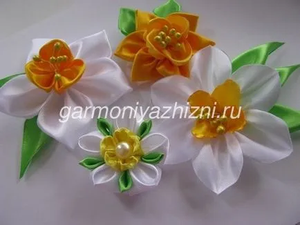 Нарциси kanzashi майсторски клас