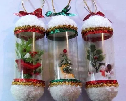 Karácsonyi kézműves műanyag palackok