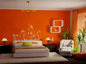 Orange hálószoba fotó, design, belső, belső - magazin belső és javítás
