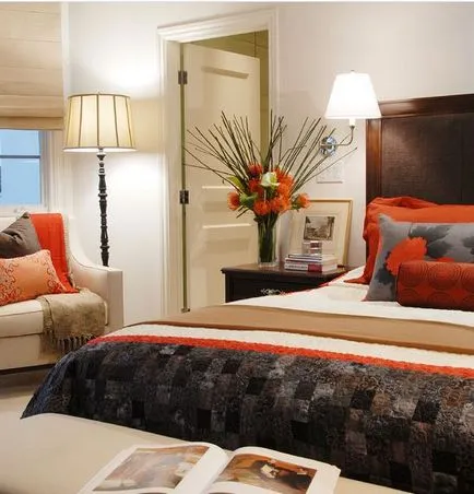 Orange dormitor, fotografii de design interior - online, un jurnal inhomes