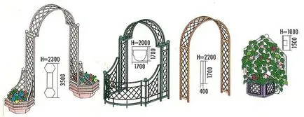 Перголи и арки, направени от дърво, за да дадат оригиналните проекти снимка