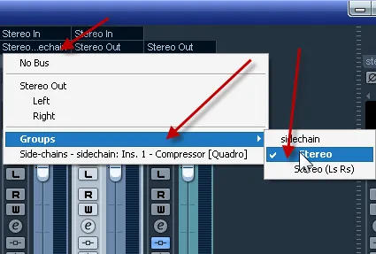 Aplicați efecte speciale lanț (catenă laterală), program secundar de compresie Cubase 5