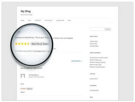 Star Rating wordpress plugint - felső